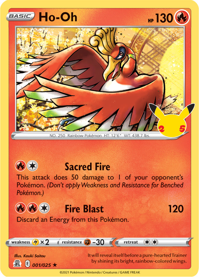 Ho-Oh - Celebrations 001/025 - Holo Rare