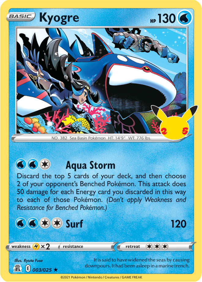 Kyogre - Celebrations 003/025 - Holo Rare