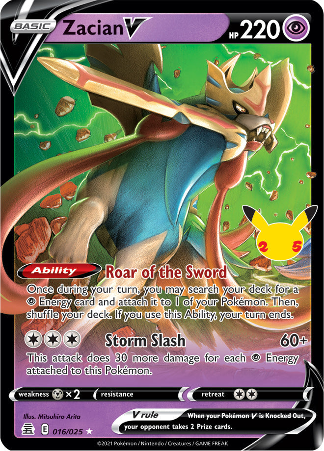 Zacian V - Celebrations 016/025 - Holo Rare