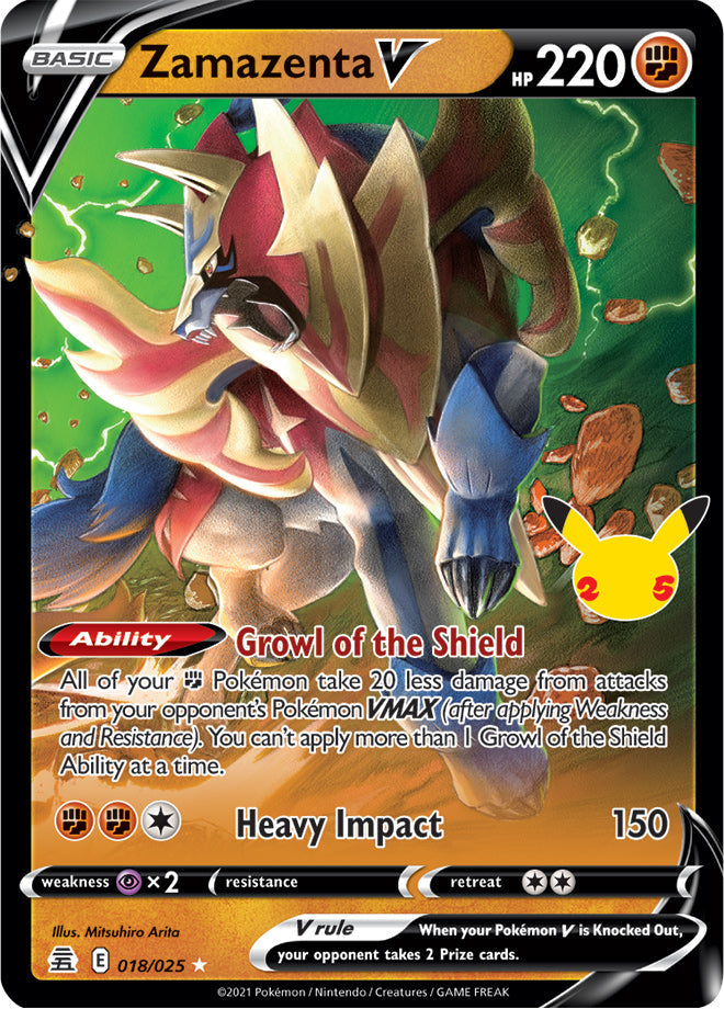 Zamazenta V - Celebrations 018/025 - Holo Rare