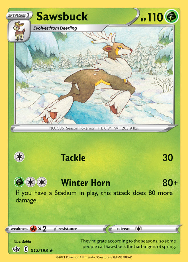 Sawsbuck - Chilling Reign 012/198 - Rare