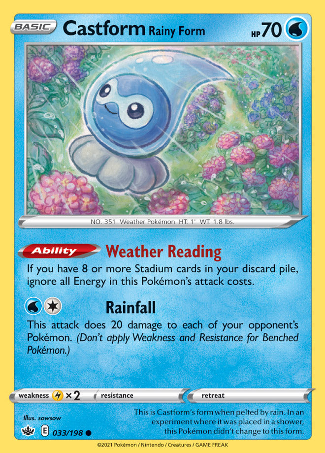 Castform Rainy Form - Chilling Reign 033/198 - Common