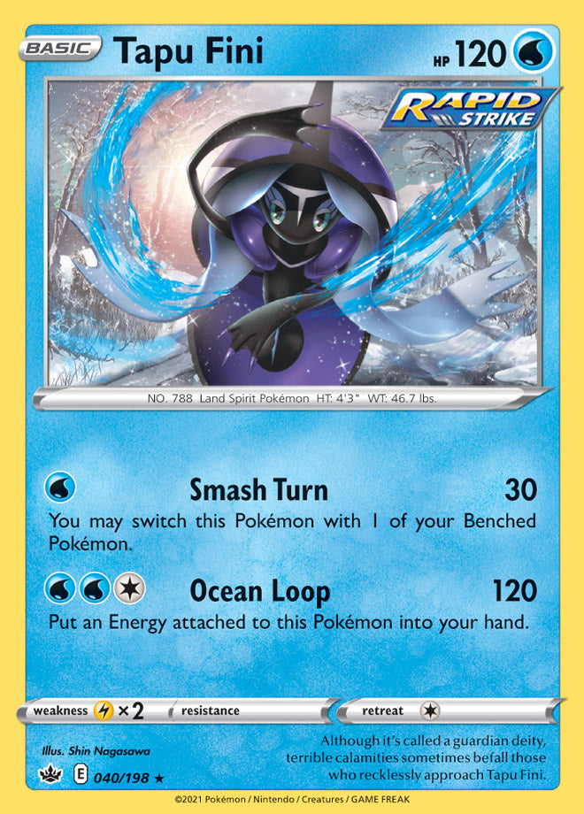 Tapu Fini - Chilling Reign 040/198 - Rare Holo