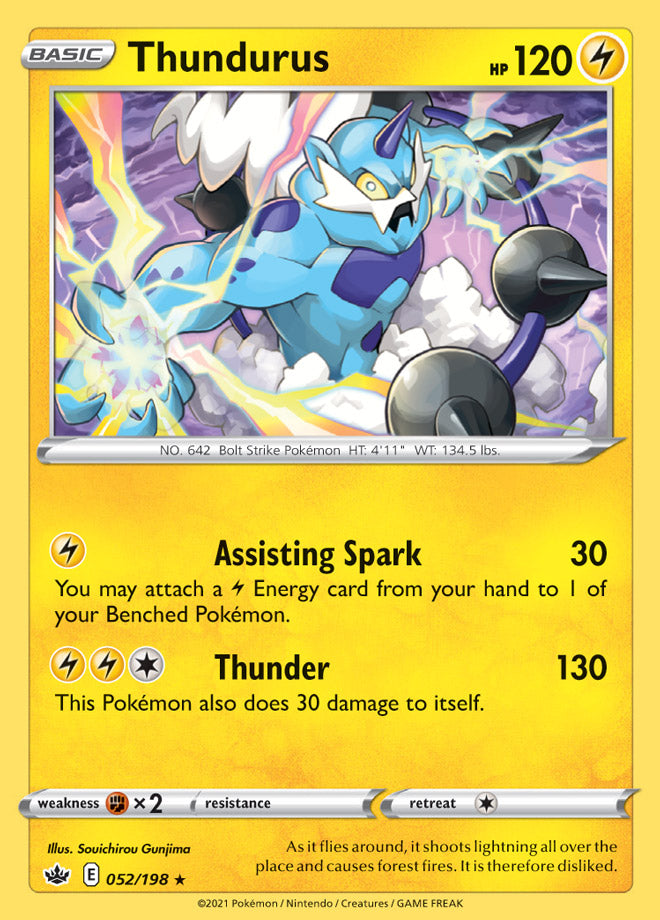 Thundurus - Chilling Reign 052/198 - Rare Holo