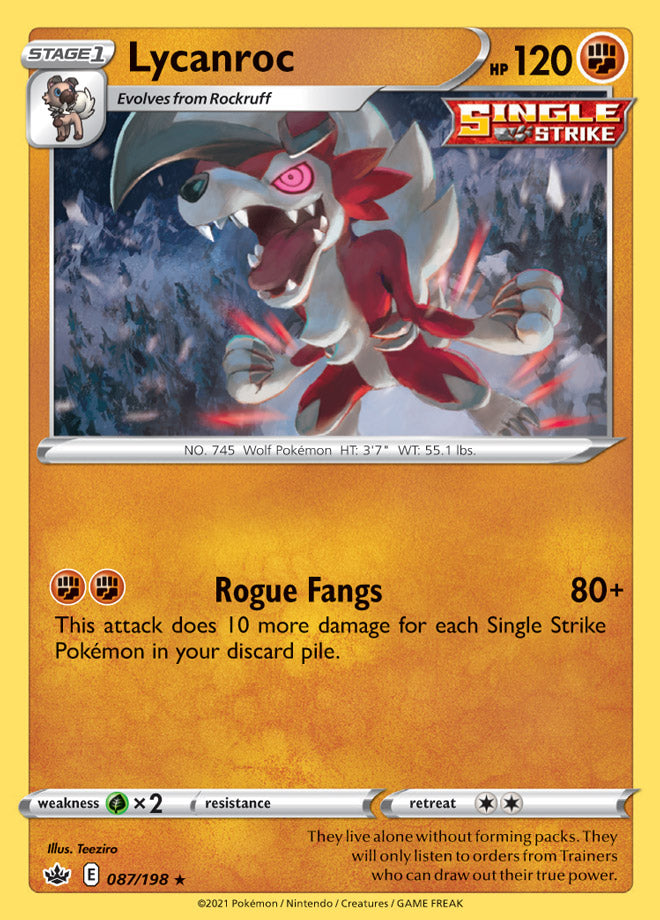 Lycanroc - Chilling Reign 087/198 - Rare Holo
