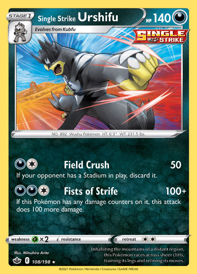 Single Strike Urshifu - Chilling Reign 108/198 - Rare Holo