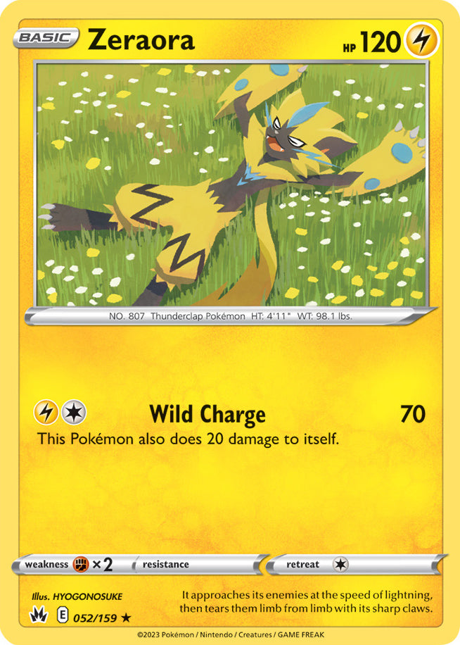 Zeraora - Crown Zenith 052/159 - Rare