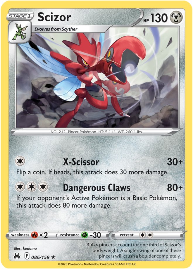 Scizor - Crown Zenith 086/159 - Rare