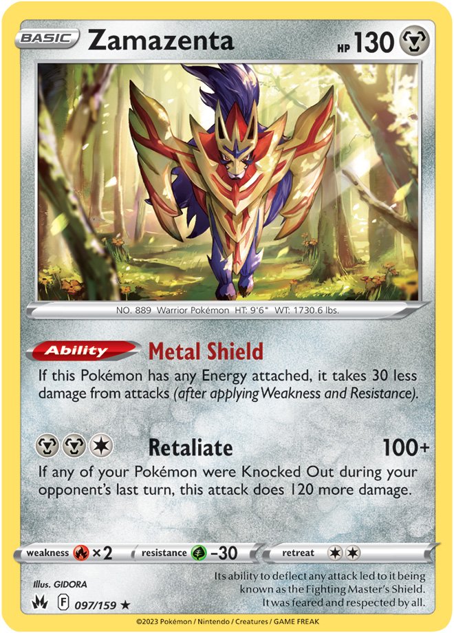 Zamazenta - Crown Zenith 097/159 - Rare Holo