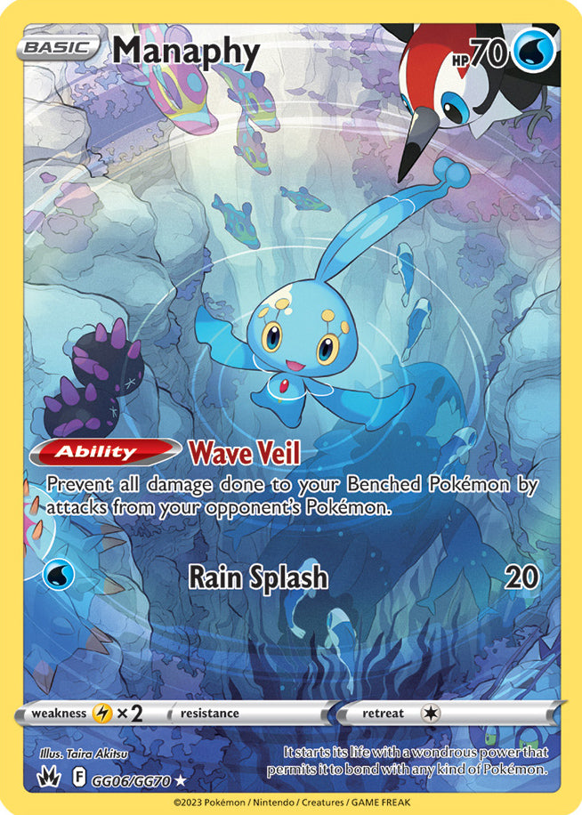 Manaphy - Crown Zenith GG06/GG70 - Galarian Gallery Holo Rare