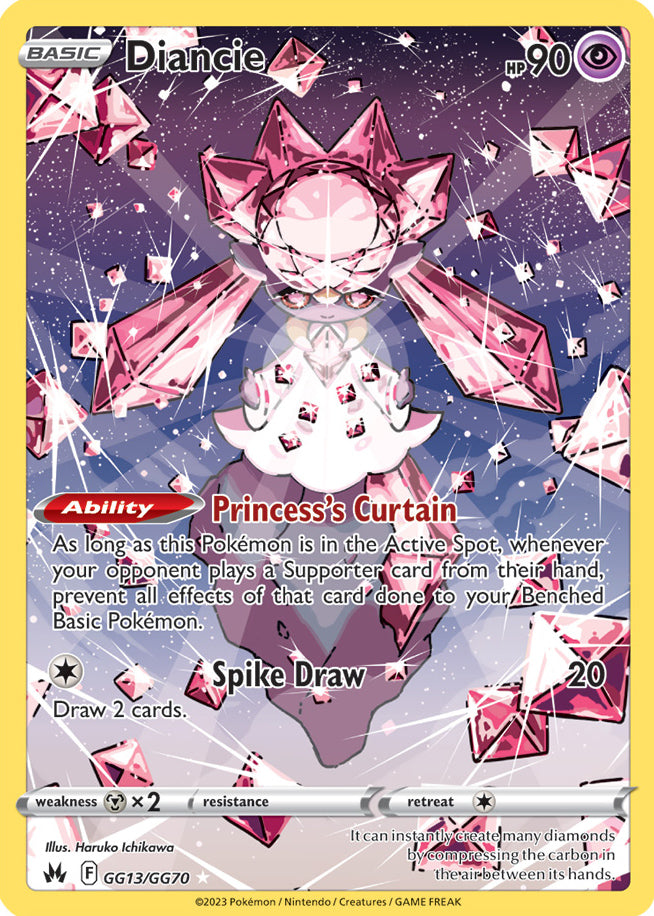 Diancie - Crown Zenith GG13/GG70 - Galarian Gallery Holo Rare