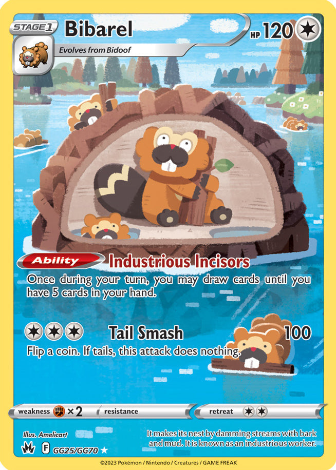 Bibarel - Crown Zenith GG25/GG70 - Galarian Gallery Holo Rare