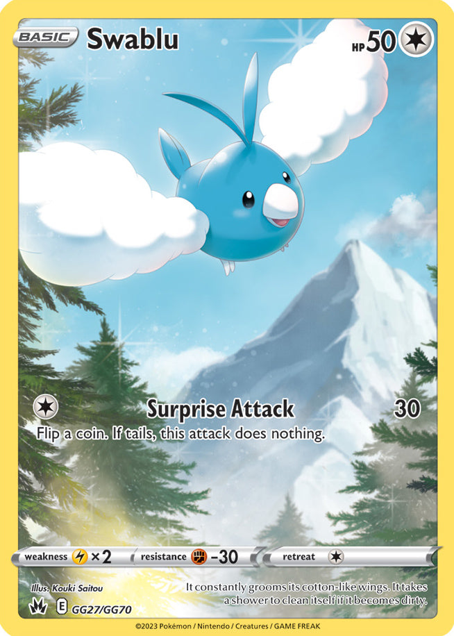 Swablu - Crown Zenith GG27/GG70 - Galarian Gallery Holo Rare