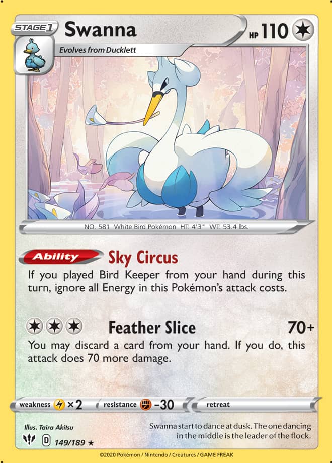 Swanna - Darkness Ablaze 149/189 - Rare