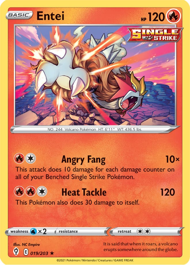 Entei - Evolving Skies 019/203 - Rare Holo