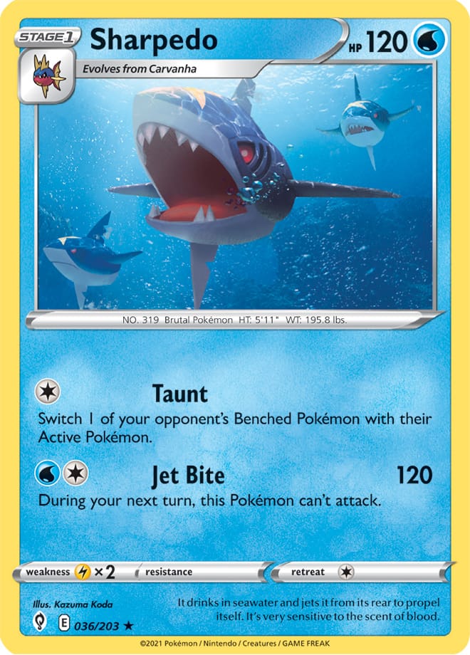 Sharpedo - Evolving Skies 036/203 - Rare