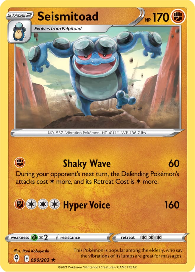 Seismitoad - Evolving Skies 090/203 - Rare