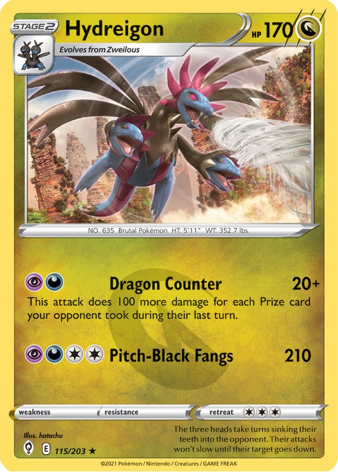 Hydreigon - Evolving Skies 115/203 - Rare Holo