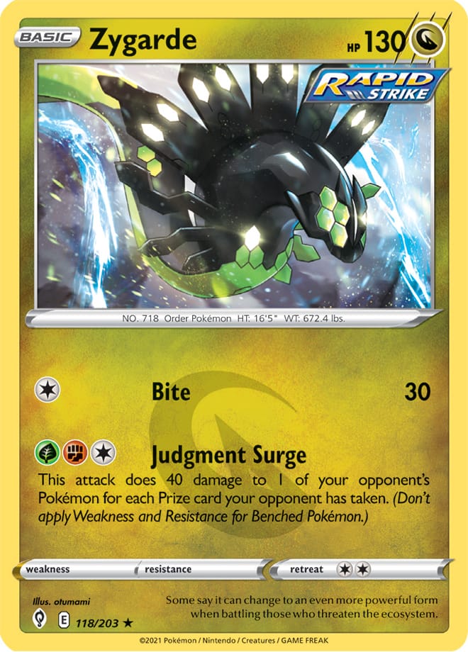 Zygarde - Evolving Skies 118/203 - Rare Holo