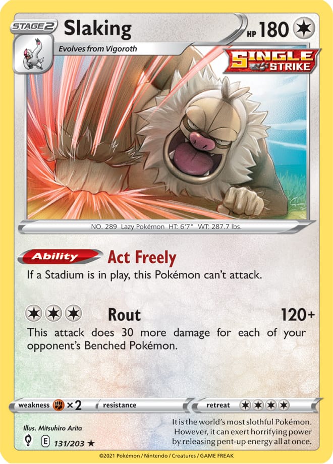 Slaking - Evolving Skies 131/203 - Rare Holo