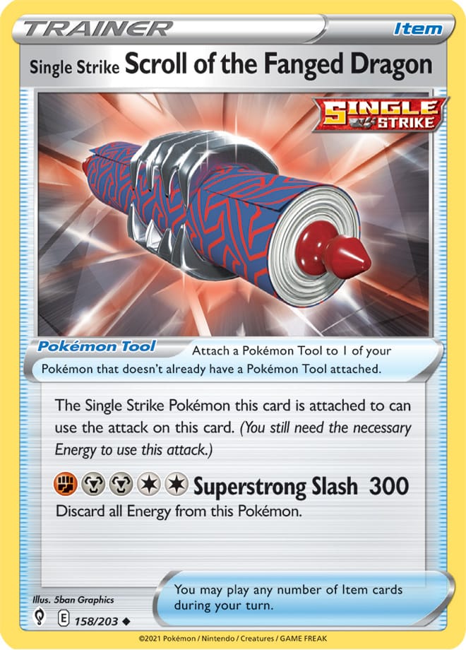 Single Strike Scroll of the Fanged Dragon - Evolving Skies 158/203 - Uncommon