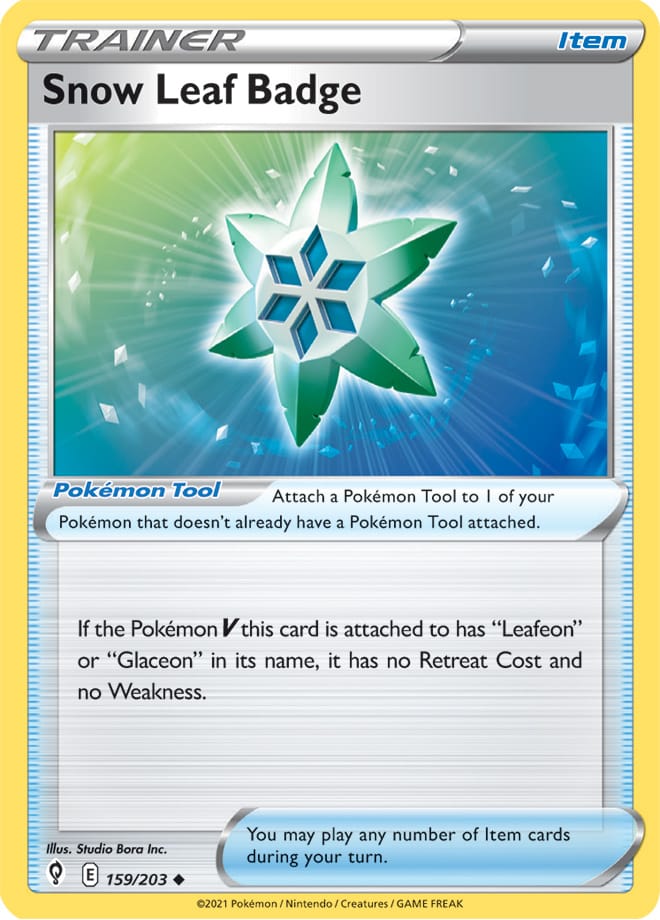 Snow Leaf Badge - Evolving Skies 159/203 - Uncommon