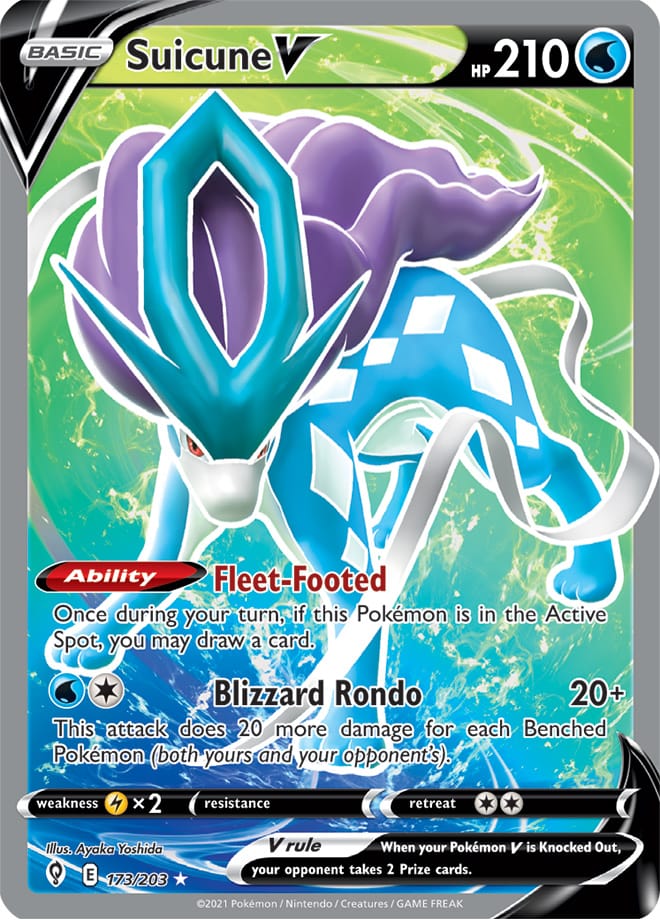 Suicune V - Evolving Skies 173/203 - Full Art