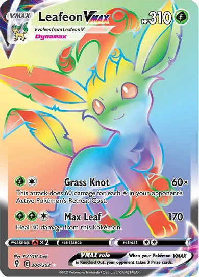 Leafeon VMAX - Evolving Skies 204/203 - Secret Rare