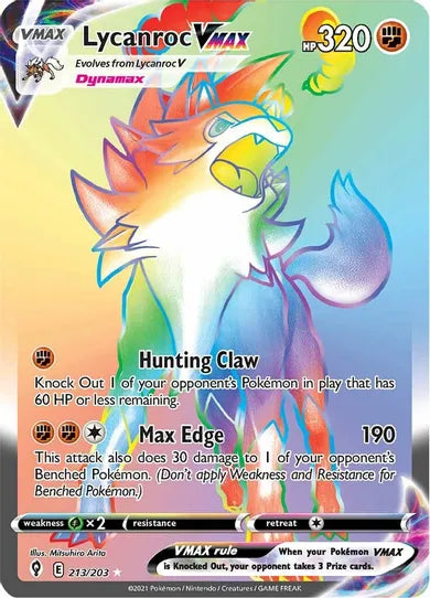 Lycanroc VMAX - Evolving Skies 213/203 - Secret Rare