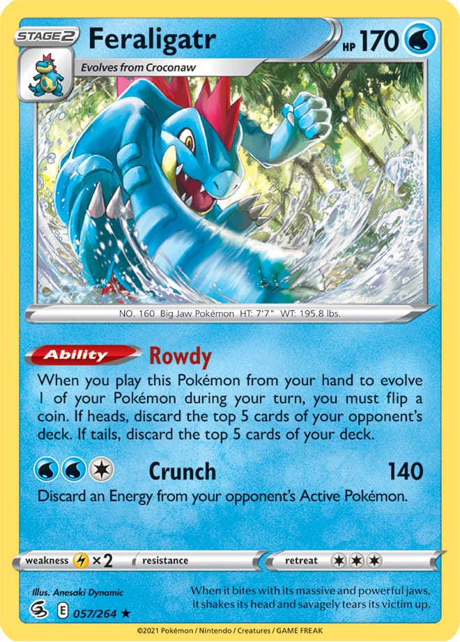 Feraligatr - Fusion Strike 057/264 - Rare Holo