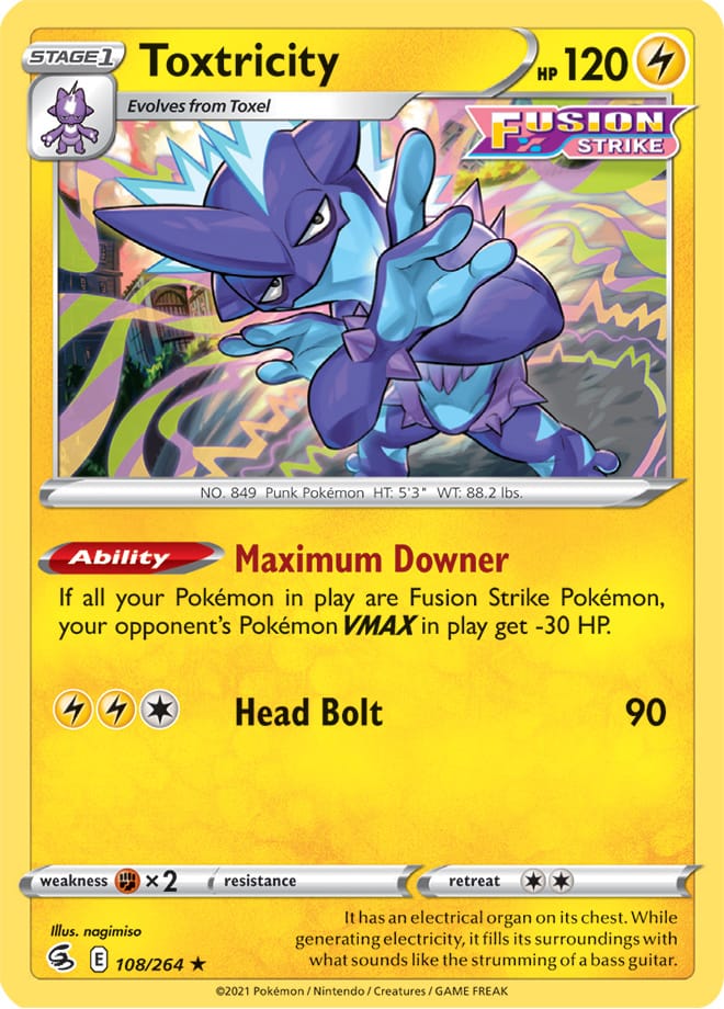 Toxtricity - Fusion Strike 108/264 - Rare Holo