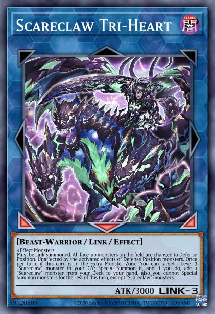 Scareclaw Tri-Heart - MP23-EN088 - 1st Edition - Prismatic Secret Rare
