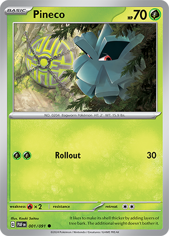 Pineco - Paldean Fates - 001/091 - Common