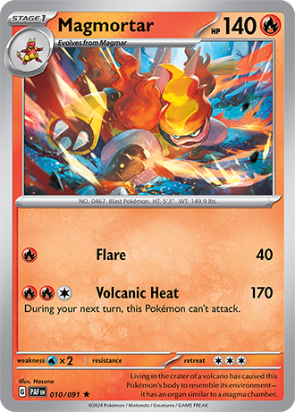Magmortar - Paldean Fates - 010/091 - Holo Rare