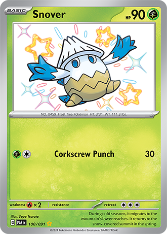Snover - Paldean Fates - 100/091 - Shiny Holo Rare