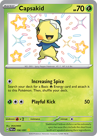 Capsakid - Paldean Fates - 106/091 - Shiny Holo Rare