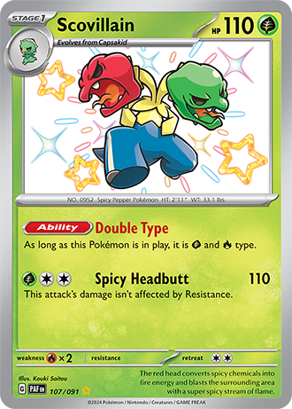 Scovillain - Paldean Fates - 107/091 - Shiny Holo Rare
