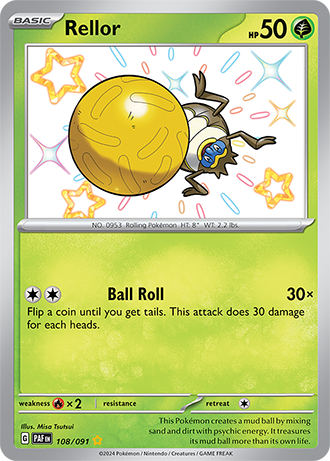 Rellor - Paldean Fates - 108/091 - Shiny Holo Rare