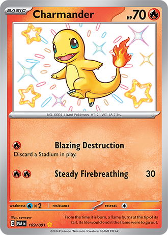Charmander - Paldean Fates - 109/091 - Shiny Holo Rare