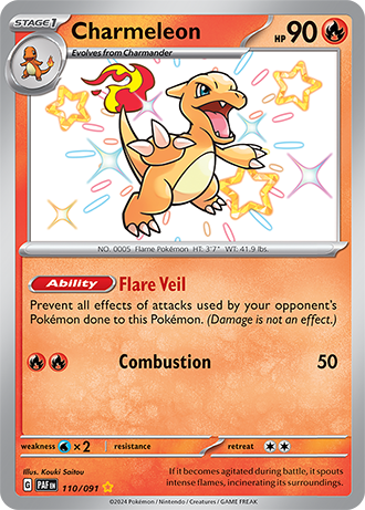 Charmeleon - Paldean Fates - 110/091 - Shiny Holo Rare