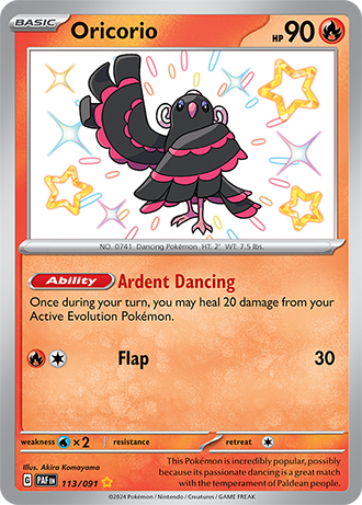 Oricorio - Paldean Fates - 113/091 - Shiny Holo Rare