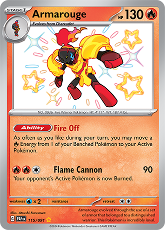 Armarouge - Paldean Fates - 115/091 - Shiny Holo Rare