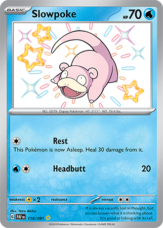 Slowpoke - Paldean Fates - 116/091 - Shiny Holo Rare