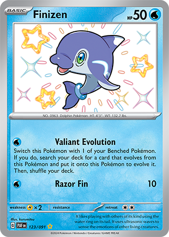 Finizen - Paldean Fates - 123/091 - Shiny Holo Rare