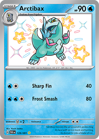 Arctibax - Paldean Fates - 129/091 - Shiny Holo Rare