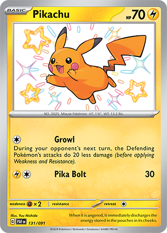 Pikachu - Paldean Fates - 131/091 - Shiny Holo Rare