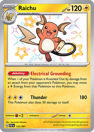 Raichu - Paldean Fates - 132/091 - Shiny Holo Rare