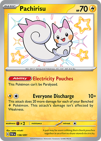 Pachirisu - Paldean Fates - 138/091 - Shiny Holo Rare