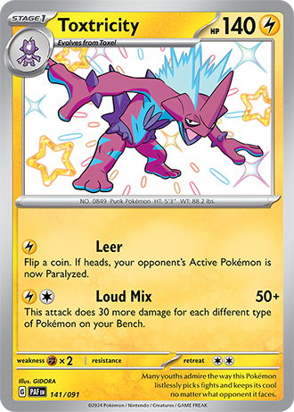 Toxtricity - Paldean Fates - 141/091 - Shiny Holo Rare