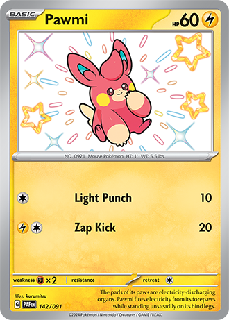 Pawmi - Paldean Fates - 142/091 - Shiny Holo Rare